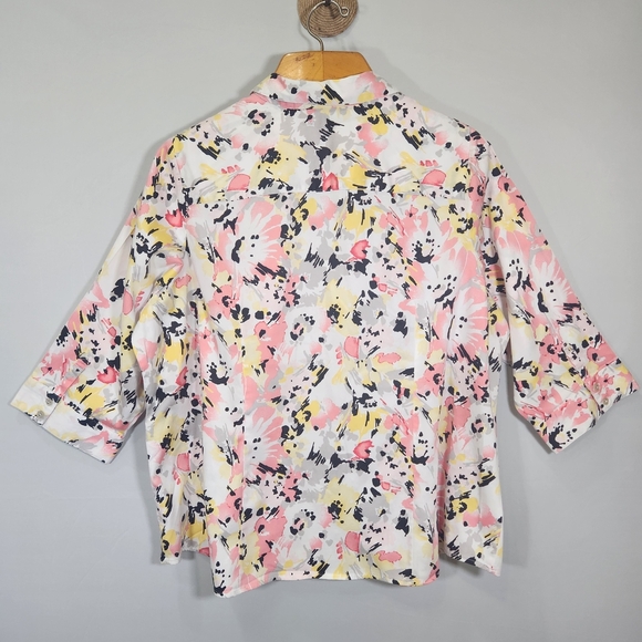212 Collection White Cream Boxy Blouse with Mandarin Collar 3X - Picture 3 of 11